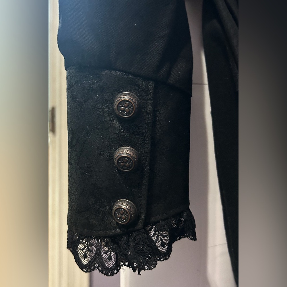 Rare Lip Service Victorian Bustle Jacket Beetlejuice Gothic Witch Steampunk Sz M - Picture 2 of 12